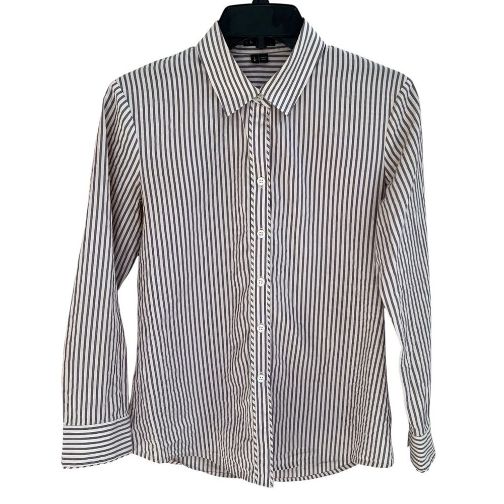 THEORY Womens TRISANNE Long Slv Button Shirt Sz S Office Career Business